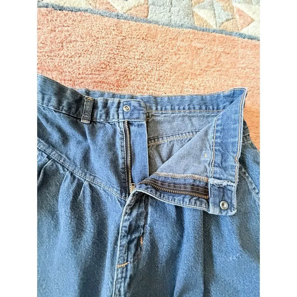Vintage Tiger High Rise Denim Bermuda Shorts Blue Made in USA Women’s S